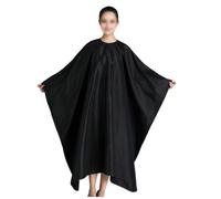 TOGEVAL Mantellina Parrucchiere con Maniche Regolabile Grembiule da Taglio Unisex per Salone e Casa Protezione Vestiti per Tintura e Permanente Leggero e Resistente Nero