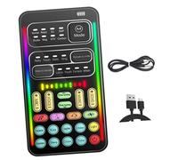 TOGEVAL Mini Sound Card Cambia Voce Portatile con Effetti Audio Regolabili Microfono Voice Changer per Streaming Live e Intrattenimento Plug And Play senza Driver Leggero e Facile da