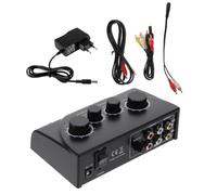 TOGEVAL Mixer Audio Professionale Ktv con Doppio Ingresso Microfono e Cavi Rca, Mini Mixer Compatto e Leggero per Karaoke e Performance Dj, Alimentazione Ac220v, Qualità Audio a Basso