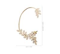 TOGEVAL Orecchini Donna Leaf Ear Wrap in Metallo con Zirconi Brillanti Cuff Foglia Elegante e Leggera per Uso Quotidiano e Feste Design Naturale Sostenibile Singolo per Orecchio Destro in