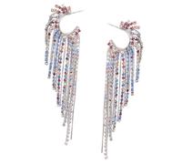 TOGEVAL Orecchini Pendenti Lunghi con Pietre Colorate e Nappine per Donna Gioielli Tassel Eleganti per Matrimoni Feste e Regali Speciali