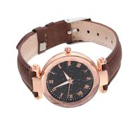 TOGEVAL Orologi Da Donna Al Quarzo Orologio Da Cintura Guarda Guarda Tavolozza Di Ombretti Le Ragazze Guardano Luci Della Finestra Di Halloween Orologio Da Donna Acciaio Inossidabile Brown