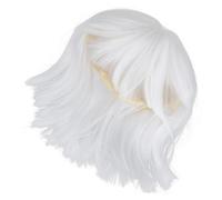 TOGEVAL Parrucca Bob Donna Bianca con Frangia Naturale Sintetica Dritta Media Look Realistico per Cosplay Feste e Uso Quotidiano