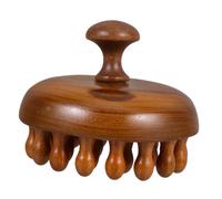 TOGEVAL Pettine Massaggiatore Capelluto in Legno con Denti Larghi Design Ergonomico Disco per Acupressione Adatto Capelli Ricci e Naturale del Capelluto