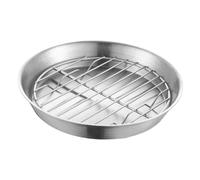 TOGEVAL Piastra da Forno in Acciaio con Microforata per Scolare Olio Teglia Rotonda per e Cuocere Snack e Dolci Resistente e Facile da Trasportare