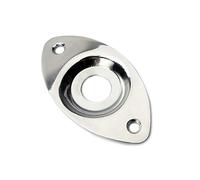 TOGEVAL Piastra Jack Ovale Incassata Resistente con Viti per Sostituzione Jack Danneggiato Materiale in Ferro e Rame Placcato Colore Argento per Chitarra Elettrica e Basso