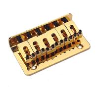 TOGEVAL Ponte di Ricambio per Chitarra a 6 Corde Ga809 Saddle Bridge in Metallo Rigido da 73 Mm di Lunghezza Piastra di Tensione per Ukulele Finitura Dorata