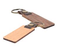 TOGEVAL Portachiavi in Pelle e Legno Artigianale Set 2 Pezzi Inserto in Legno Naturale Design Rettangolare Elegante per Uso Quotidiano e Porta Chiavi Auto