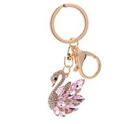 TOGEVAL Portachiavi Unico A Forma Di Cigno Con Strass Decorazione Per Auto E Borsa Decorazione Per Amici