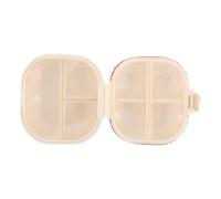 TOGEVAL Portapillole da Viaggio con Strass, Mini Organizer Portatile in Plastica a 7 Scomparti, Custodia Compatta Rosa per Medicinali e Integratori Quotidiani, Resistente e Tascabile