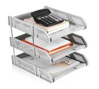 TOGEVAL Rack Frame File Livello Documento Cremagliera Organizzatore File Desktop Organizzatore Scrivania Vassoio Orizzontale Stanco Cassetto Ufficio Plastica
