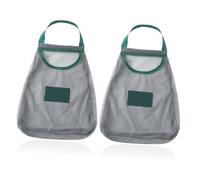 TOGEVAL Sacchetti di Rete per Verdure e Aglio da Appendere, 2 Pezzi in Rete Traspirante per Conservazione Frutta, Organizer Salvaspazio per Cucina e Dispensa, Confezione Verde