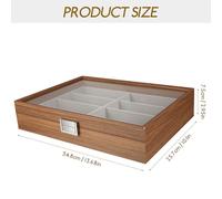 TOGEVAL Scatola Organizer per da Sole in Legno con Scomparti e Coperchio Trasparente Custodia Protettiva Portatile per e Sole per Viaggi e Uso Quotidiano