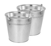 TOGEVAL Secchio per Cenere in Metallo Manico 2 Pezzi 23x15x18 Cm Contenitore per Carbone da Barbecue e Caminetto per Uso Interno ed Esterno, Secchio di Stoccaggio Resistente e Compatto