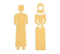 TOGEVAL Set 2 Cartelli per Porta Bagno Uomo e Donna in Acrilico Dorato Resistente alle Intemperie Montaggio Rapido per Uffici e Bagni Pubblici