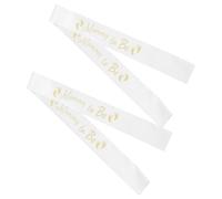 TOGEVAL Set 2 Fasce Maternità in Raso Bianco Scritta Oro Mummy To Be per Shower Accessori Decorativi per Future Mamme per Feste di Gravidanza e Servizi Fotografici