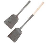 TOGEVAL Set 2 Pezzi Pala per Carbone e Cenere Manico in Ferro, Pala Spessa Multifunzionale per Pulizia Stufa e Giardino