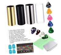 TOGEVAL Set 21 Pezzi di Slide per Chitarra in Acciaio Inox con Box Porta Accessori, per Chitarra Acustica con Sustain Superiore e Armonici Medi Accentuati