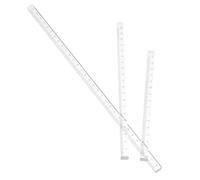 TOGEVAL Set 3pezzi Righello Trasparente in Acrilico per Studenti Superficie Liscia e Resistente, Righelli per Disegno Tecnico e Misurazioni Precise per Scuola