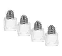 TOGEVAL Set 4 Barattoli per Spezie Mini Trasparenti con Fori, Dosatori per, Contenitori Ermetici per Cucina e Uso Esterno come Campeggio e Barbecue