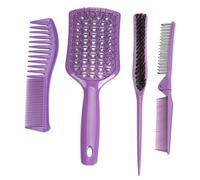 TOGEVAL Set 4 Pettini per Chioma Porpora in Ps e Nylon, Pettine da Barbiere Sicuro e Durevole, Facili da Pettinare per Uomo e Donna, per Styling e Colorazione