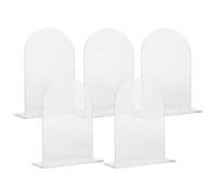 TOGEVAL Set 5 Cartelli Acrilico Vuoto Trasparente, Segnaposto per Matrimoni, Numeri Tavoli per Feste e Banchetti, Porta Segnatavolo Elegante per Eventi e Ricevimenti, Base Stabile