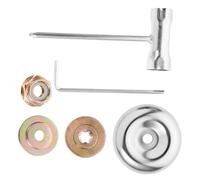 TOGEVAL Set 6 Pezzi Chiavi Inglesi e Disco in Metallo per Tosaerba e Decespugliatore da Giardino, Accessori Ricambio per Taglio e Diserbo in Campi Irrigui e Asciutti, Installazione