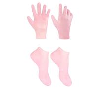 TOGEVAL Set Calzini Esfolianti e Guanti Idratanti per Mani e Piedi 2 Pezzi Taglia l Rosa Cura Pelle Secca Calli e Screpolature Trattamento Quotidiano Adatto a Pelli Sensibili