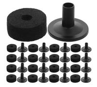 TOGEVAL Set da 20 Manicotti in Plastica e Feltrini Neri per Supporti Piatti Batteria Accessori di Ricambio Resistenti Riduzione Rumore per Prove in Studio e Sessioni di Allenamento