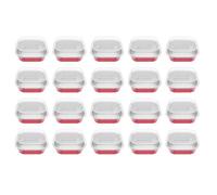 TOGEVAL Set da 20 Pirottini Quadrati in Alluminio da 220 Ml Coperchio Rosso Contenitori Multifunzione per Dessert per Budini Tiramisù e Uso Domestico