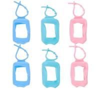 TOGEVAL Set da 6 Copribottiglia Ovali in Silicone Riutilizzabili 50ml, Manicotti Portanti Resistenti per Flaconi da Viaggio e Trucco, Custodia Compatta per Profumo e Lozione, Accessori