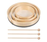 TOGEVAL Set di Tamburelli in Legno per Bambini 6 Pezzi, Strumenti a Percussione Leggeri Bacchette, Batteria Mano per Sviluppare Senso del Ritmo la Fiducia nei Ragazzi