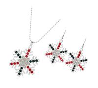 TOGEVAL Set Gioielli Donna Natale Collana e Orecchini a Fiocco di Neve, Accessori Natalizi Eleganti per Feste e Matrimoni, Design Luminoso e Raffinato