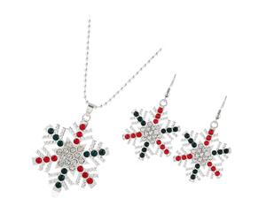 TOGEVAL Set Gioielli Donna Natale Collana e Orecchini a Fiocco di Neve, Accessori Natalizi Eleganti per Feste e Matrimoni, Design Luminoso e Raffinato