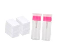 TOGEVAL Set Manicure Unghie 652 Pezzi Flaconi Vuoti Da 100ml e Dispenser a Pressione, Salviette Portatili Per Unghie Rimuovi Smalto, Per Tavolo Da Toeletta e Bagno, Materiale Plastico Inodore