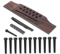 TOGEVAL Set Ponte e Piroli Per Chitarra Acustica 12 Corde in Palissandro Rosso Capotasto e Selletta, Accessori Per Corde Stabili e Suono Nitido, Utilizzo Professionale e Sostituzione Rapida