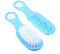 TOGEVAL Set Spazzola e Pettine Da Massaggio Per Ragazzo Ragazza e Ragazzo Ragazza, Pettine Morbido Denti Arrotondati Antistatico, Colore Blu, Stimola Circolazione e Sviluppo Cerebrale