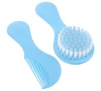 TOGEVAL Set Spazzola e Pettine per Ragazzo Ragazza Blu Kit per la Cura del Cuoio Capelluto e Chioma Fini Spazzola Morbida per Crosta Lattea e Pettine per Piccoli Adatto per la Cura