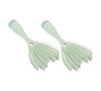 TOGEVAL Spazzola Massaggiante per Chioma Ricci e Lisci da Viaggio, Set da 2 Mini Pettini Districanti Specchio Incorporato per Uso su Chioma Bagnati e Asciutti, per Donne, Uomini e Ragazzo