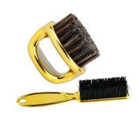 TOGEVAL Spazzola per Barba e Collo da Barbiere 2 Pezzi Set Impugnatura ad Anello, Setole Morbide Delicate sulla Pelle, Spazzola Multiuso per Pulizia Chioma e Toelettatura Uomo