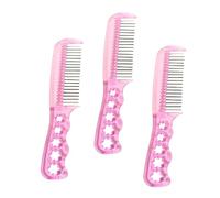 TOGEVAL Spazzola per Parrucche Set da 3 Pezzi, Pettine per Extension Chioma Sintetici, Anti-statico per Bambole e Styling Chioma, Colore Rosa, Adatta per Donne e Ragazze