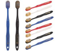 TOGEVAL Spazzolino da Denti 10 Pezzi per Uso Domestico Testina Sottile in Bamboo Carbone, Setole Morbide Antiscivolo per Igiene Orale e Gengive Sane, Colore Casuale Stili multipli