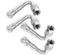 TOGEVAL Stelo Valvola in Ottone a 45° 4 Pezzi con Adattatore di Estensione per Pneumatici Auto Camion e Moto Tappi Antipolvere in Metallo Compatibile con Valvole Standard per