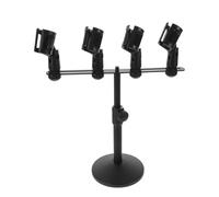 TOGEVAL Supporto Microfono da Tavolo a 4 Bracci Girevoli Base Stabile, Supporto per Microfono a Condensatore Portatile, per Podcast, Streaming Live e Registrazioni Studio