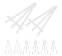 TOGEVAL Supporto per Cavalletto da Tavolo in Plastica Bianca Set da 10 Pezzi Piccolo Cavalletto Espositivo per Pittura e Foto Stand D’Arte Ergonomico per Esposizione e Uso Scolastico