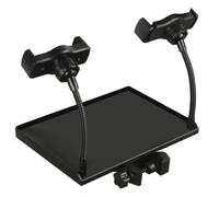 TOGEVAL Supporto per Microfono con Vassoio Multiuso per Scheda Audio e Clip Regolabile Mensola Portamicrofono Compatta 20X14 CM per Ufficio Palcoscenico e Sala Conferenze
