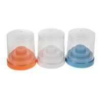 TOGEVAL Supporto per Punte per Trapano Unghie 48 Fori Set da 3 Pezzi Custodia Porta-Bit in Plastica Compatta Organizer per Accessori Manicure Portatile in Bianco Blu e Arancione per