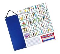 TOGEVAL Tabella della Routine Quotidiana per Piccoli Non Tessuto, Programma Visivo da Parete Pieghevole 2-in-1 per Scuola e Casa, Bacheca di Faccende Domestiche con Colore Colore Casuale