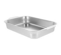 TOGEVAL Teglia Rettangolare in Acciaio Inossidabile per Arrosto Piatto da Portata Leggero e Resistente per e Crostacei Facile da Pulire e Adatto Cucine Professionali e