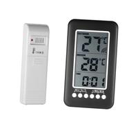 TOGEVAL Termometro Digitale Wireless Indoor Outdoor con Allarme Alta e Bassa Temperatura Display Temperatura e Orologio Sensore Portatile per Frigorifero e Freezer Rilevamento Fino Senza